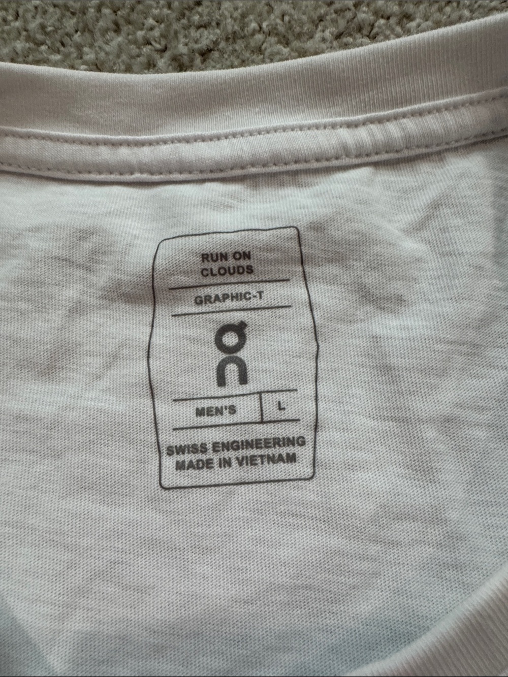 On Running White Short Sleeve Tee with Red Chest Logo - Picture 4 of 7